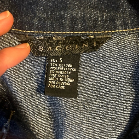 Denim Vest with Studded Pockets - Picture 3 of 4